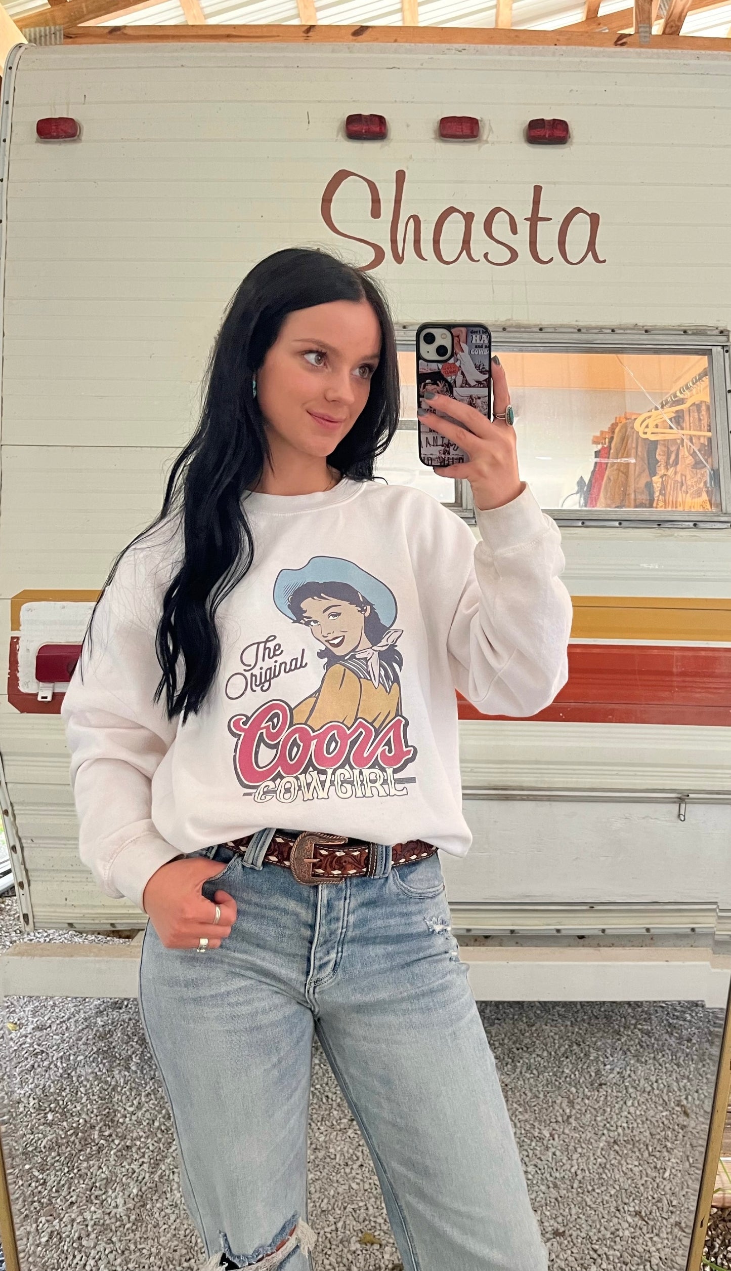 Original Coors Cowgirl Crewneck