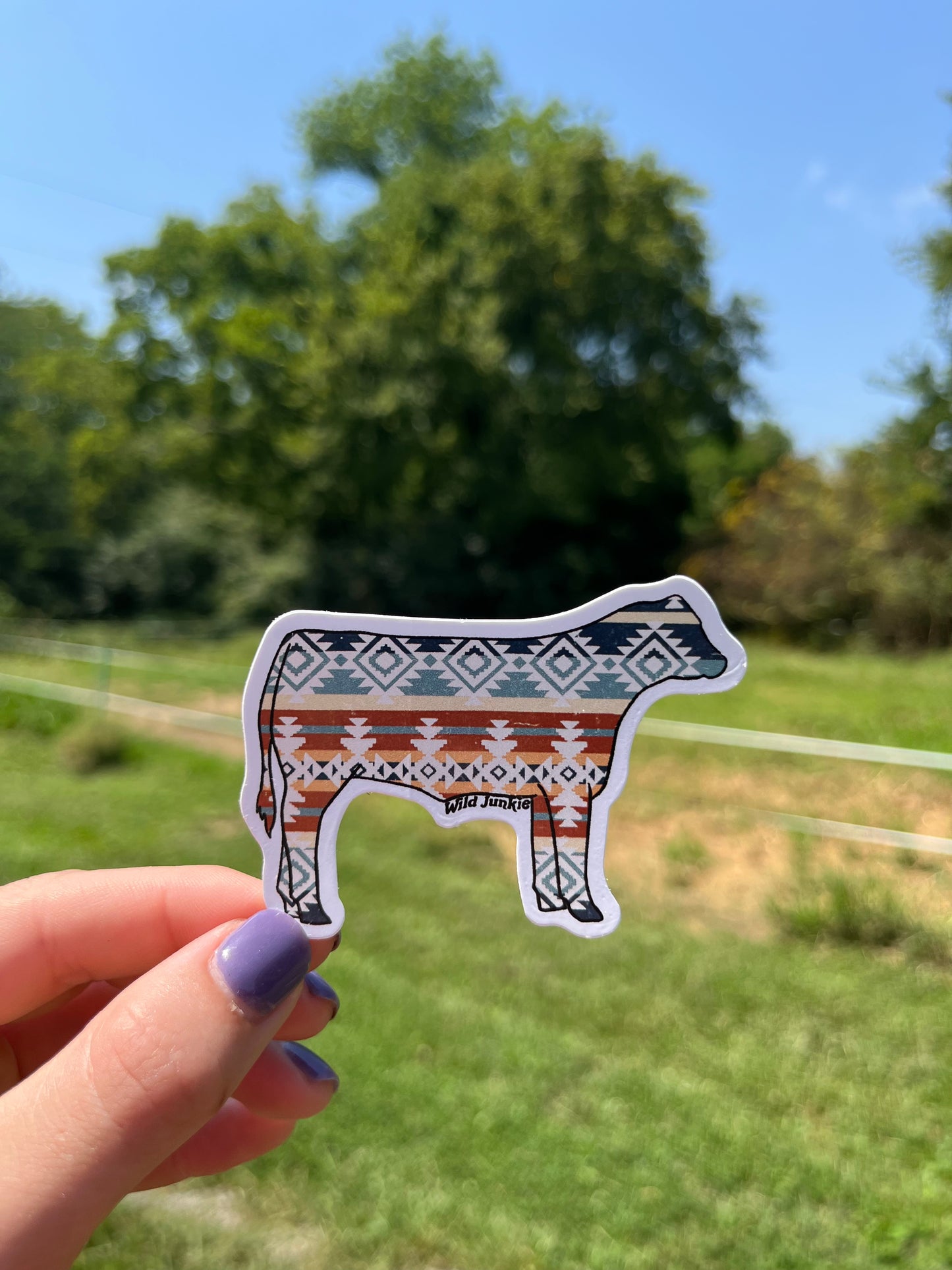 Aztec Cow Sticker