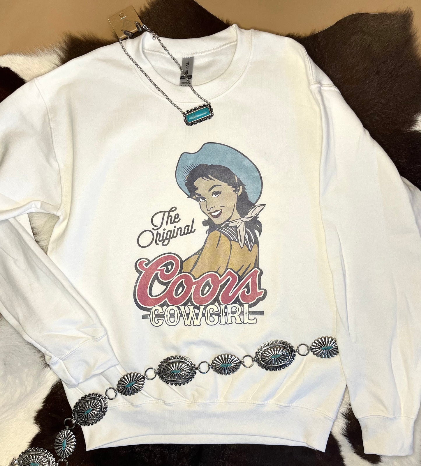 Original Coors Cowgirl Crewneck